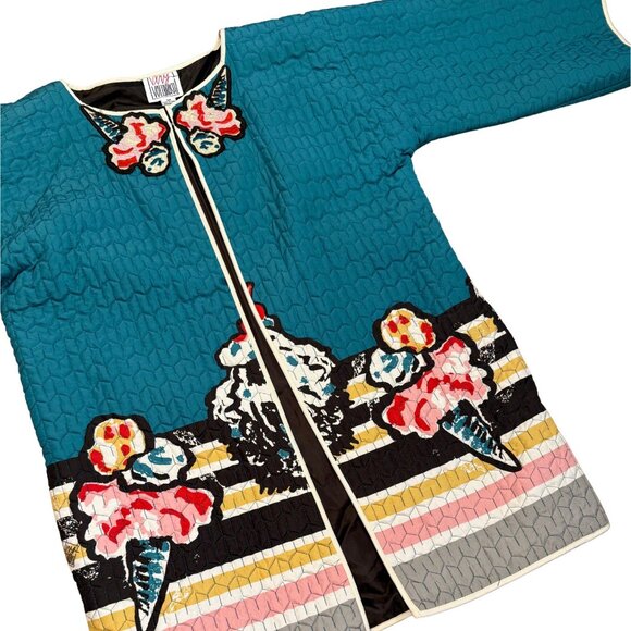 VERY VOLLBRACH Vintage Quilted Ice Cream Cone Novelty Jacket EUC M - Picture 4 of 4